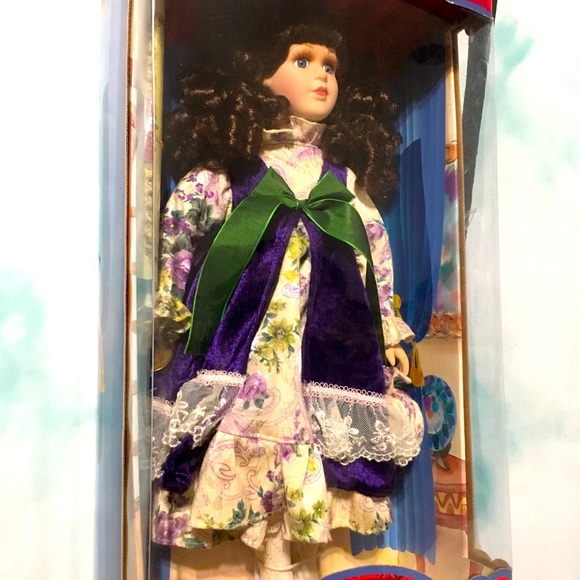 NWT Hand Painted Bisque 90s Porcelain Doll 18” - Picture 2 of 14